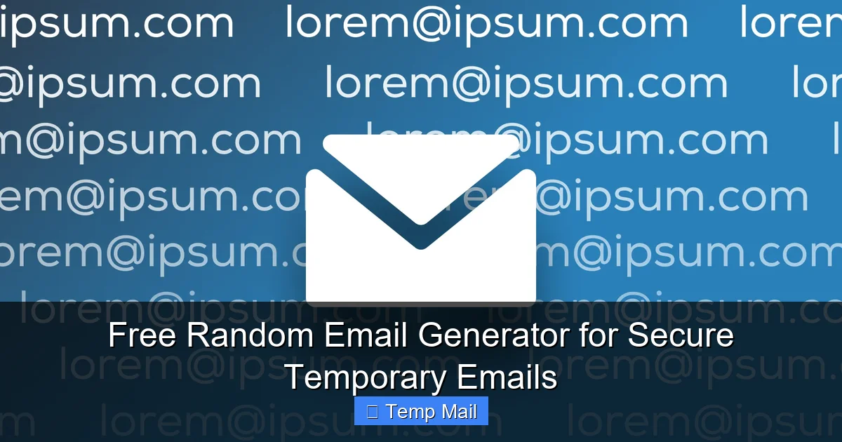 Free Random Email Generator for Secure Temporary Emails