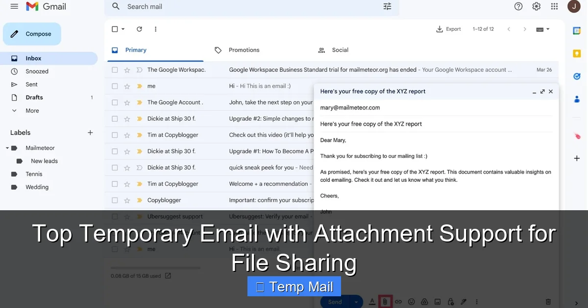 Top Temporary Email with Attachment Support for File Sharing