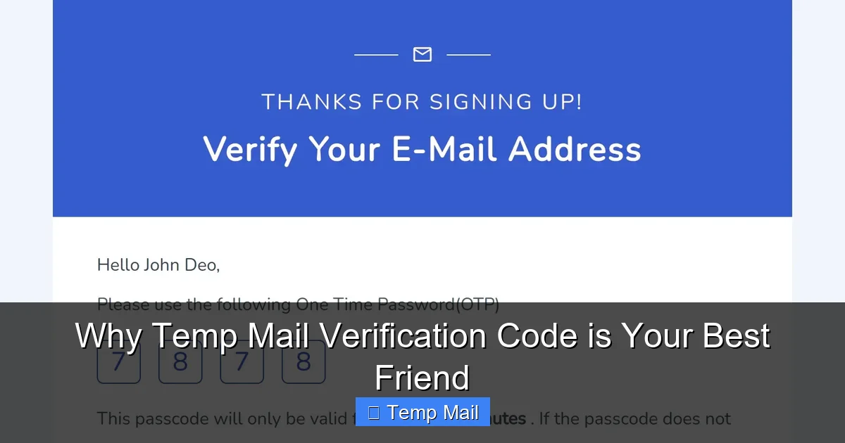 Why Temp Mail Verification Code is Your Best Friend