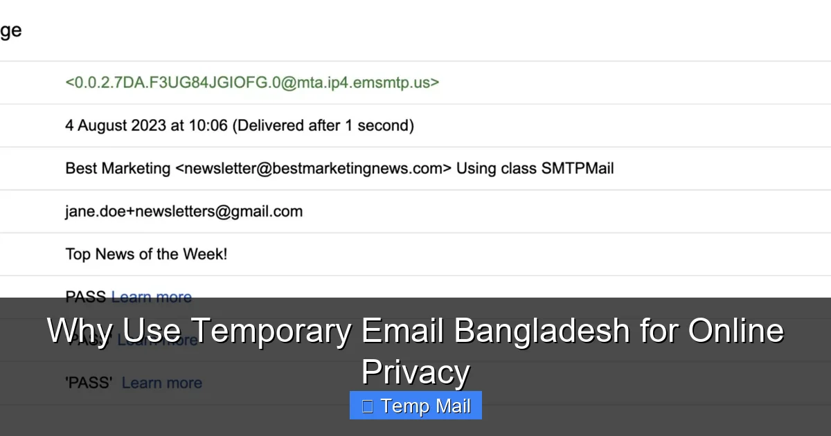 Why Use Temporary Email Bangladesh for Online Privacy