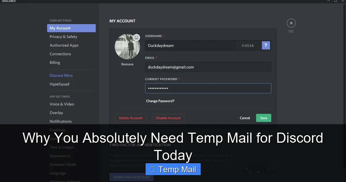 Why You Absolutely Need Temp Mail for Discord Today
