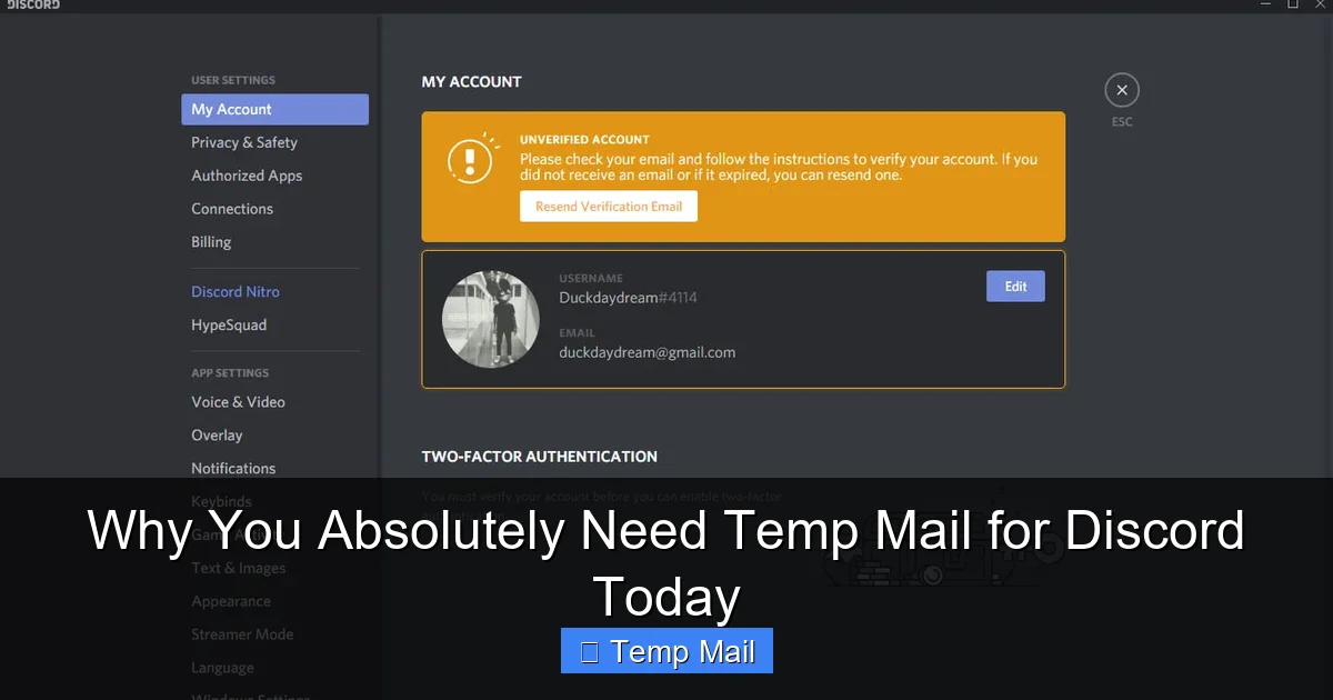 Why You Absolutely Need Temp Mail for Discord Today